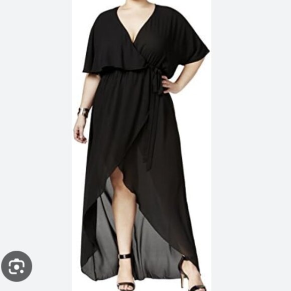 Melissa McCarthy Seven7 Women's Plus Size Maxi Faux Wrap Dress - Picture 1 of 3
